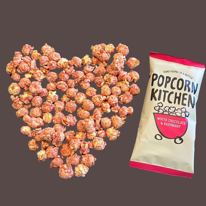 Treat Sharing Bag - White Chocolate & Raspberry Popcorn 100g x 6 - Popcorn Kitchen