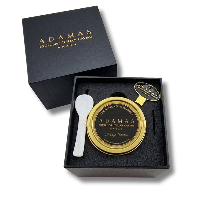 Adamas Caviar Gift Set  Prestige Selection - 50g Tin - Caviar and Cocktails