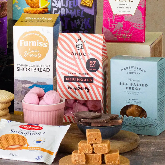 Artisan Sweets Hamper including Popcorn, Fudge and Chocolate