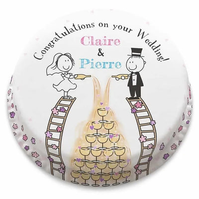  Cute Champagne Personalised Wedding & Engagement Cake - Bakerdays