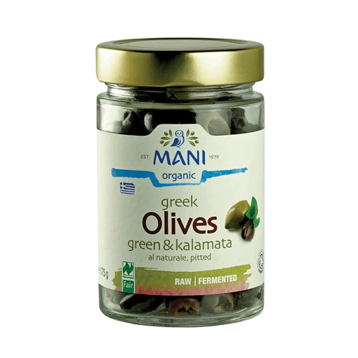 Mani - Pitted Kalamata & Green Olives 175g