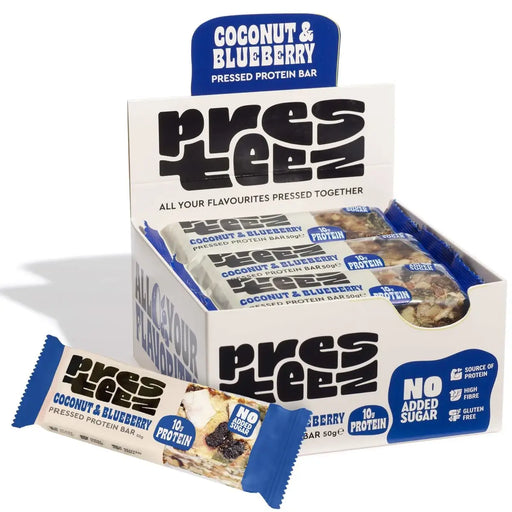 Presteez - Protein Pressed Bar Coconut & Blueberry 12 x 50g