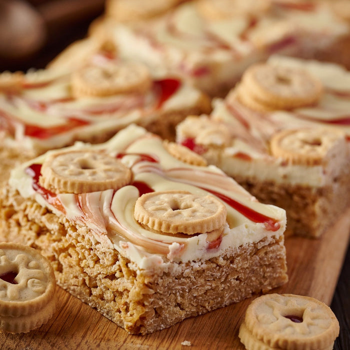 Jammie Dodger Loaded Flapjack - The Original Cake Company