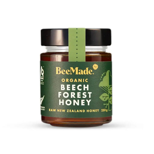 BeeMade - Organic New Zealand Beach Forest Honey 250g single jar