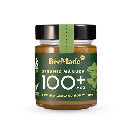 BeeMade Organic Mànuka Honey MGO 100+ 250g single jar