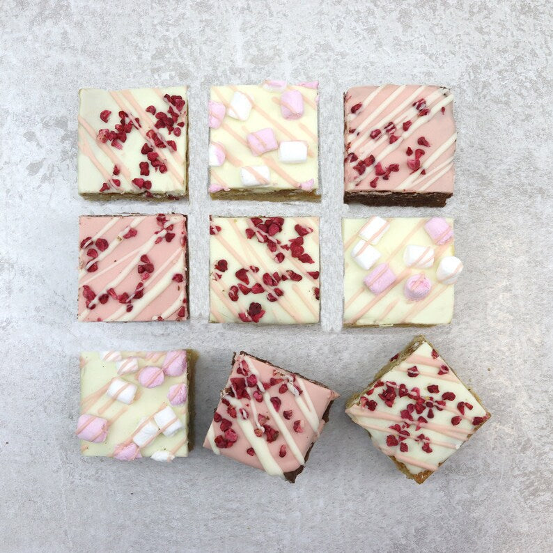 Pink Raspberry Swirl Selection of 9 Brownies and Blondies - Bakerdays