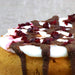 Bakewell Tart Bento Cake - Bakerdays close up of cherry and chocolate topping