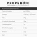 Properoni Nutritional Information