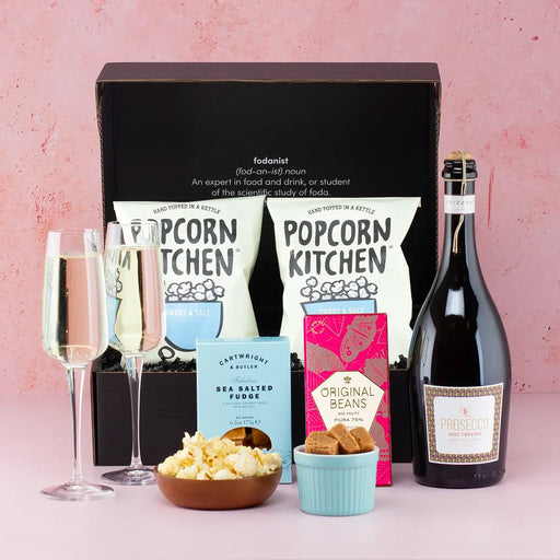 Prosecco, Popcorn & Fudge Hamper