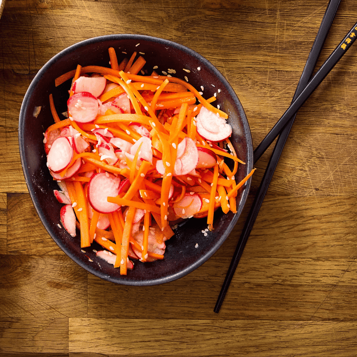 Gyoza Recipe Kit Pak Choi Ramen Noodles with Carrot and Radish Salad Serves 2 Created by MasterChef Finalist Chef Omar Foster - Chefs For Foodies