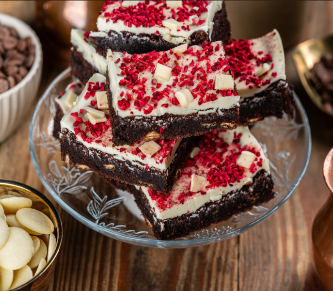 Raspberry & White Chocolate Loaded Brownie - The Original Cake Company