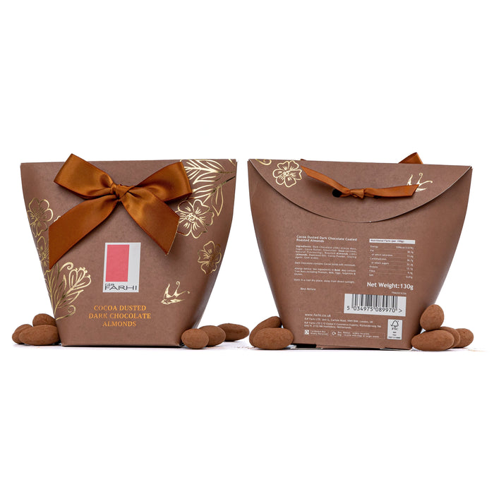 Cocoa Dusted Dark Chocolate Almonds, 130g Gift Giving RJF Farhi 